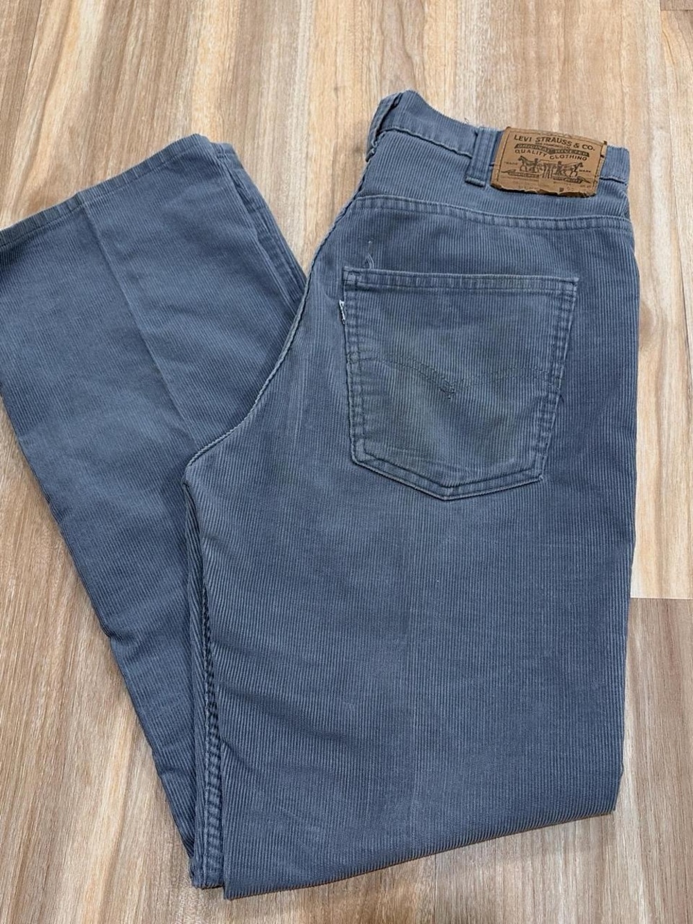 80s Levi's Men's Corduroy Pants - Slate Gray